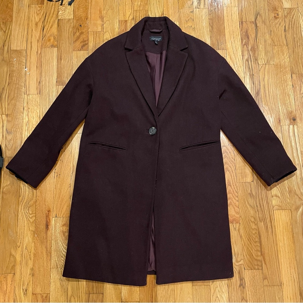 Topshop Purple Pea Coat